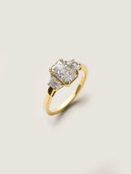 1.5 CT - 3.5 CT Radiant Cut Lab grown Diamond Three Stone Engagement Ring