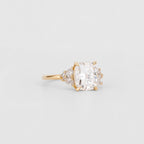 2.51 CT - 3.51 CT Elongated Cushion Cut Lab grown Diamond Cluster Engagement Ring