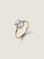 2 CT - 4 CT Oval Cut Lab grown Diamond Cluster Engagement Ring