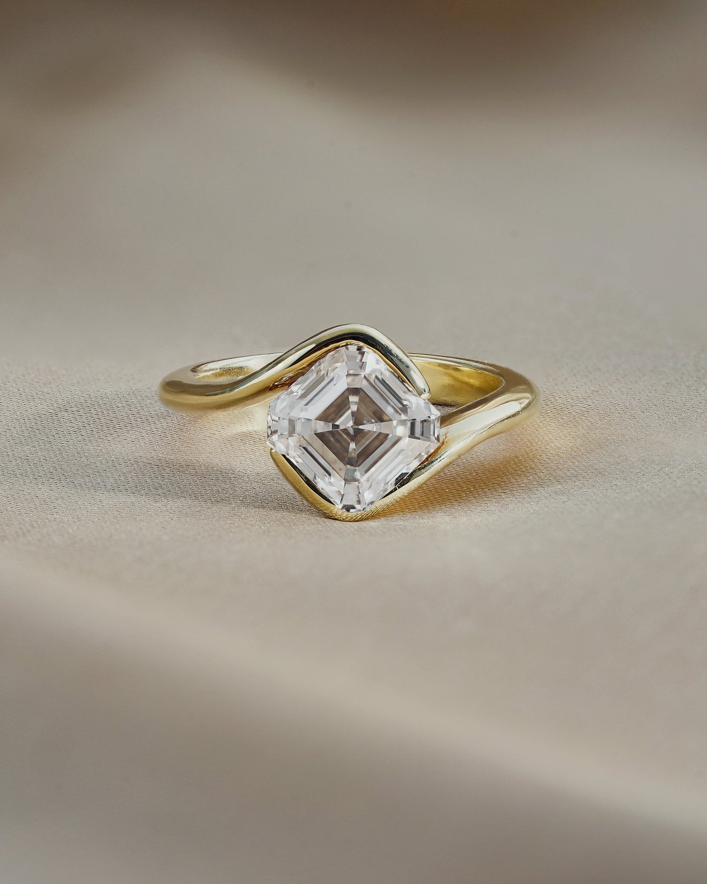 2.09 CT Asscher Cut Lab grown Diamond Engagement Ring