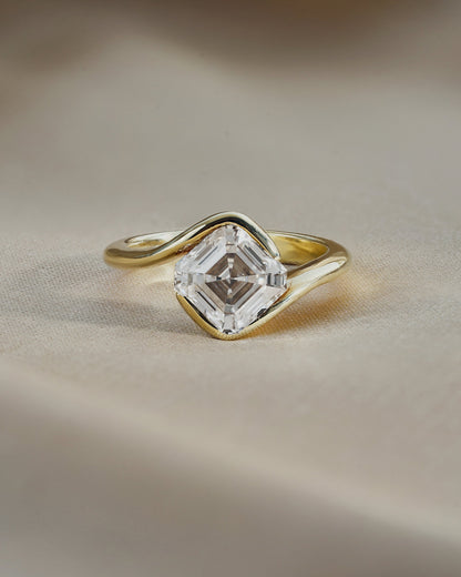 2.09 CT Asscher Cut Lab grown Diamond Engagement Ring