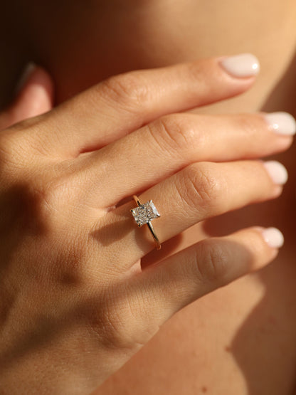 1.5 CT - 3.5 CT Radiant Cut Lab grown Diamond Solitaire Engagement Ring