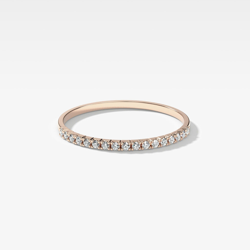 0.17 TCW Round CVD Diamond Petite French Pave Wedding Band