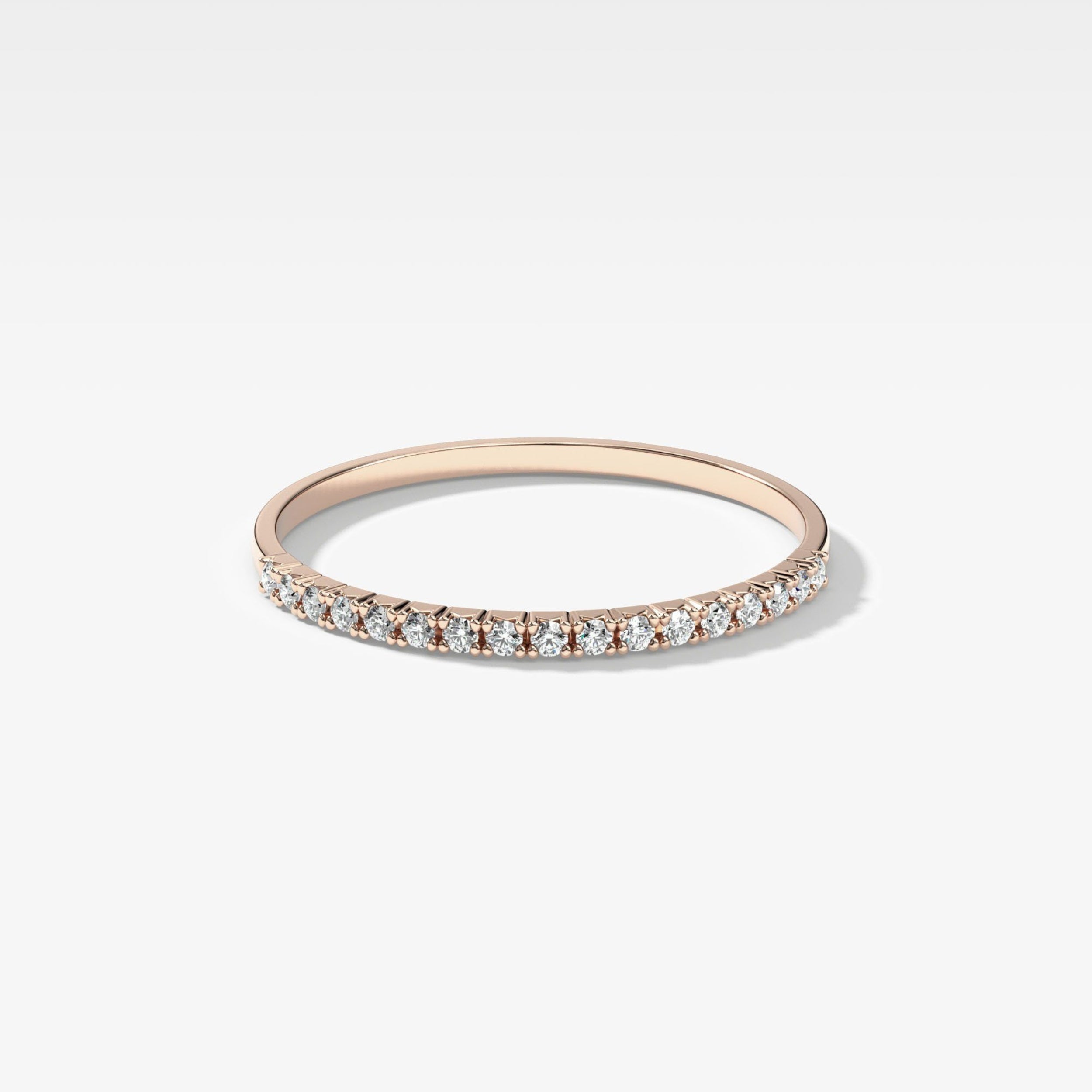 0.17 TCW Round CVD Diamond Petite French Pave Wedding Band