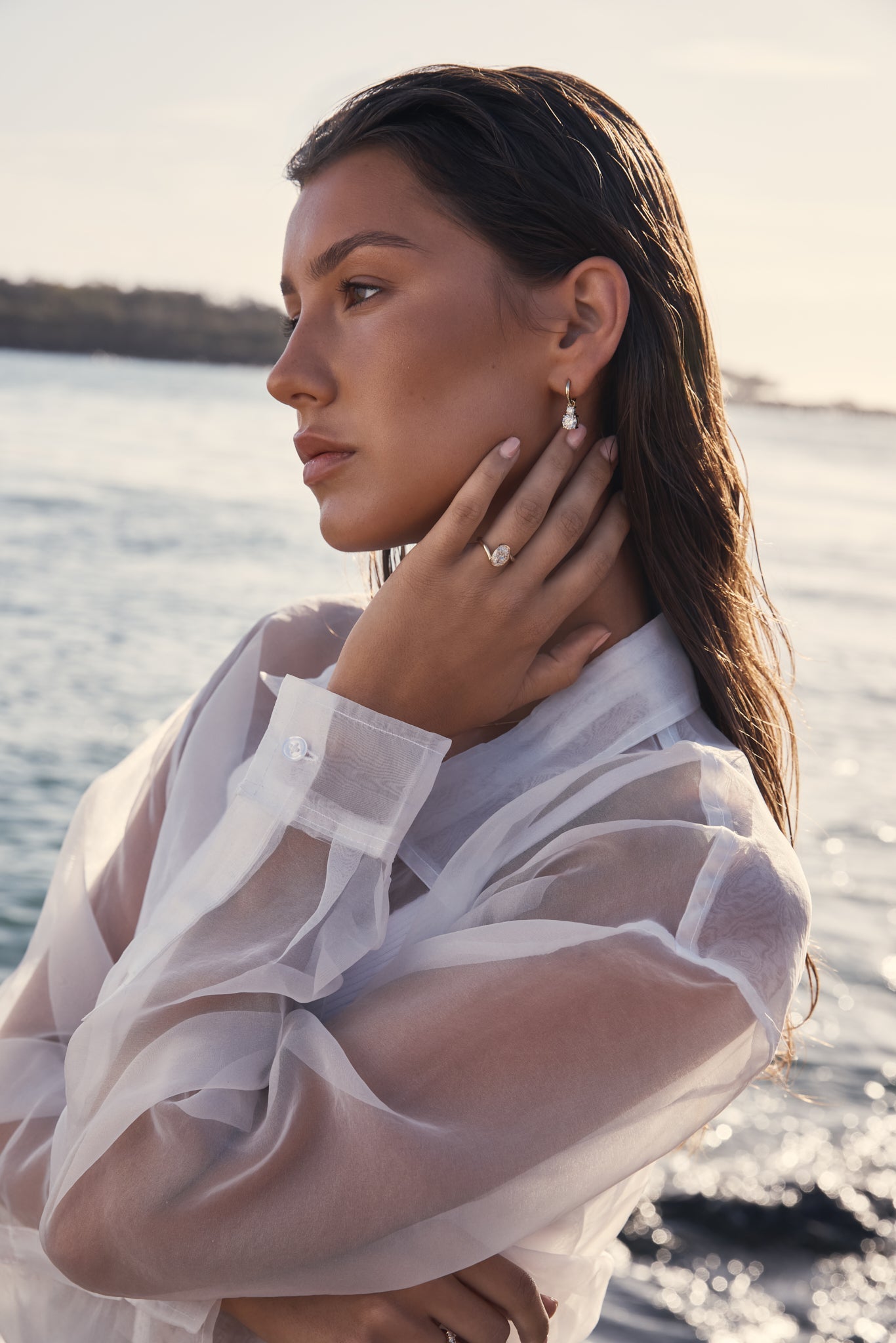 1 CT - 2 CT Oval Cut Half Bezel Solitaire Moissanite Engagement Ring