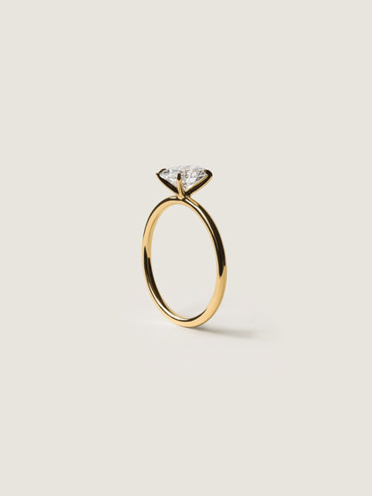 1 CT - 3 CT Oval Cut Lab grown Diamond Solitaire Engagement Ring