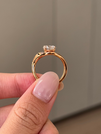 1.51 CT Round Cut Lab grown Diamond Greek Goddess Engagement Ring