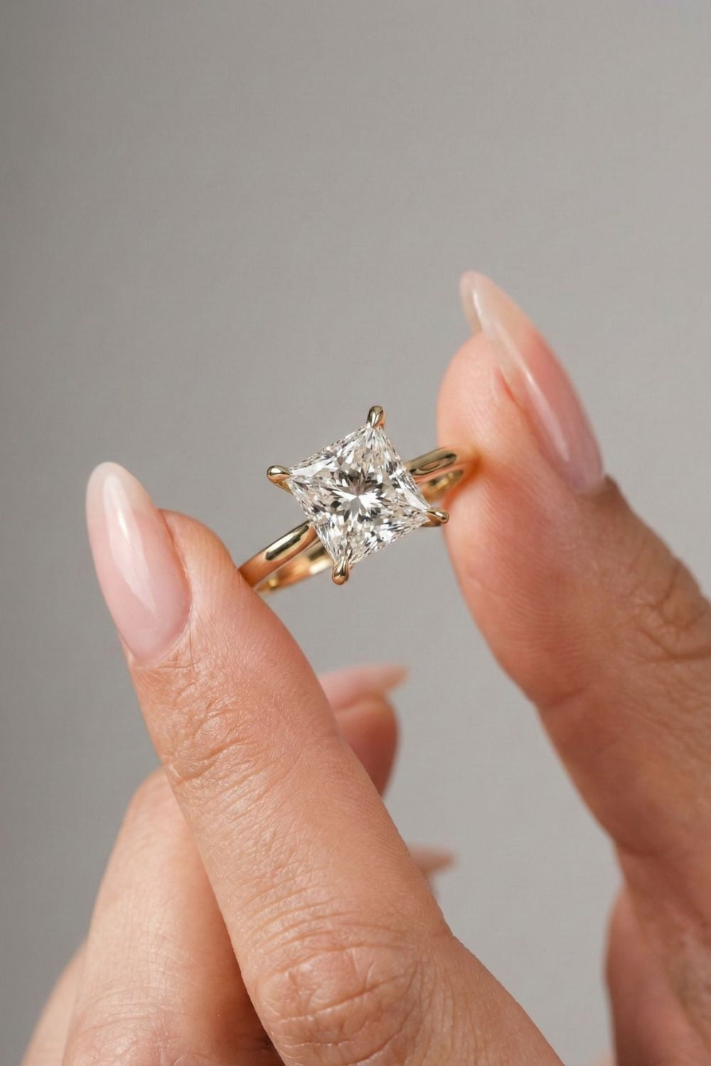 Princess Cut Lab grown Diamond Solitaire Engagement Ring