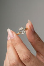 Baguette Cut Lab grown Diamond Solitaire Engagement Ring