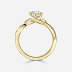 1.9 CT - 2.9 CT Oval Cut Twisted Cluster Moissanite Engagement Ring