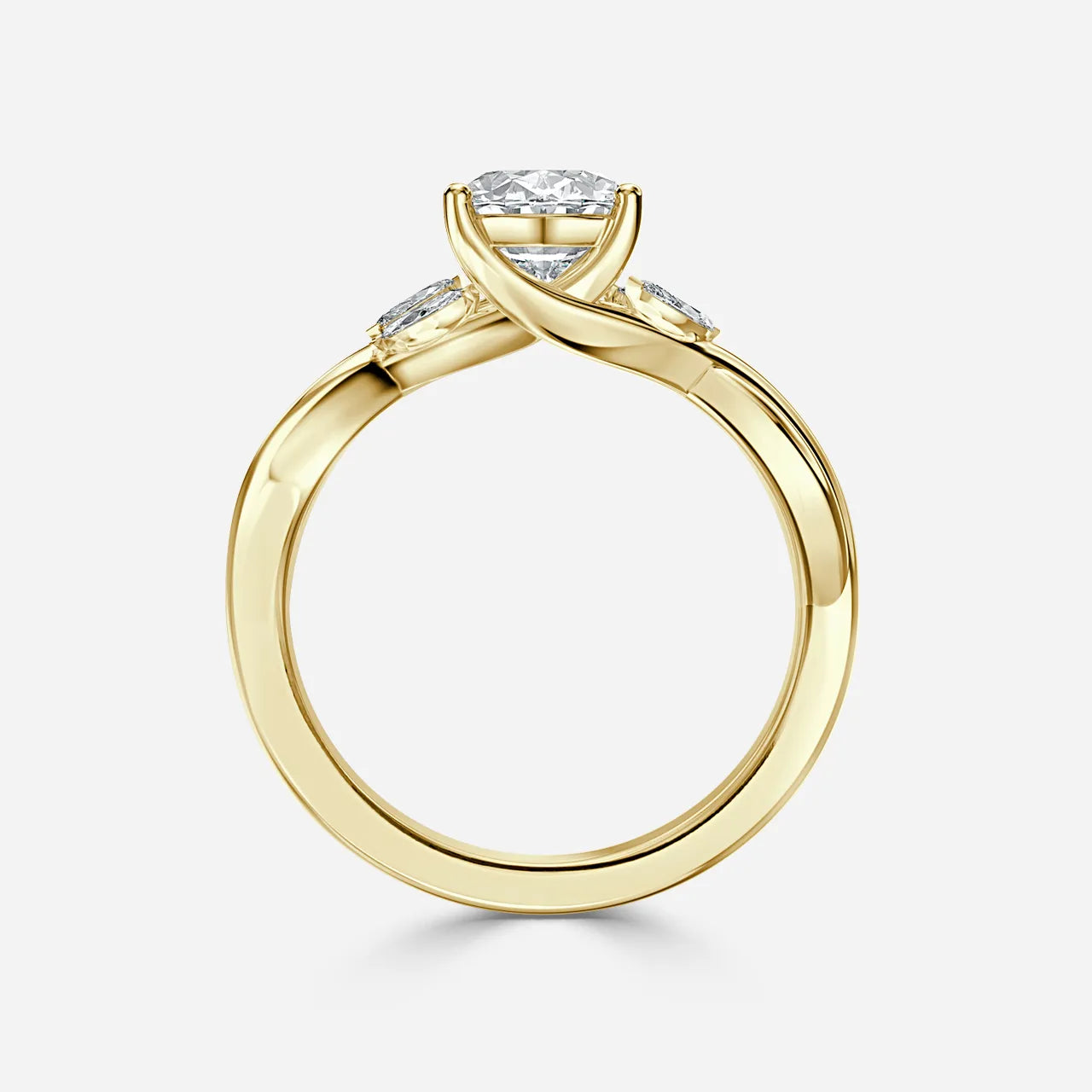 1.9 CT - 2.9 CT Oval Cut Twisted Cluster Moissanite Engagement Ring