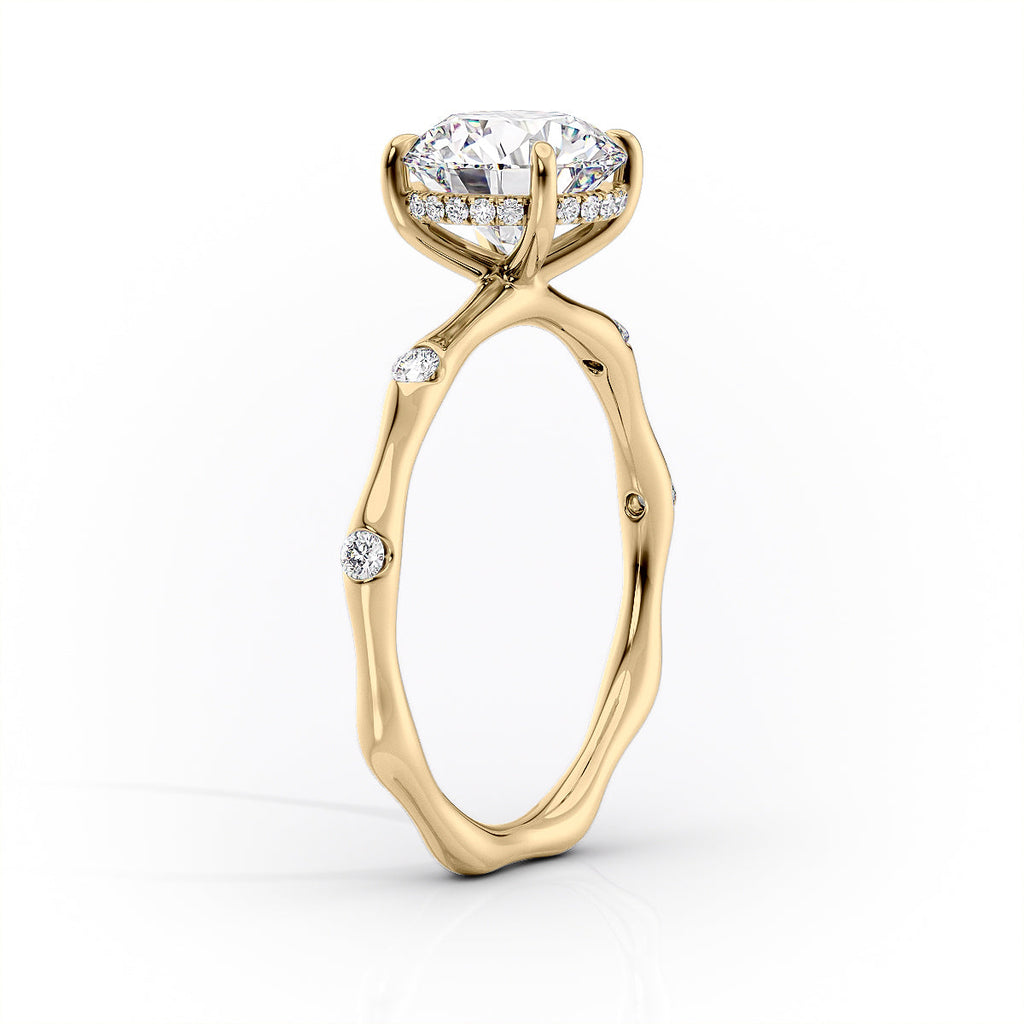 2 CT - 3 CT Pear Cut Hidden Halo Dainty Moissanite Engagement Ring