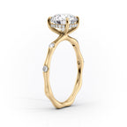 2 CT - 3 CT Pear Cut Hidden Halo Dainty Moissanite Engagement Ring