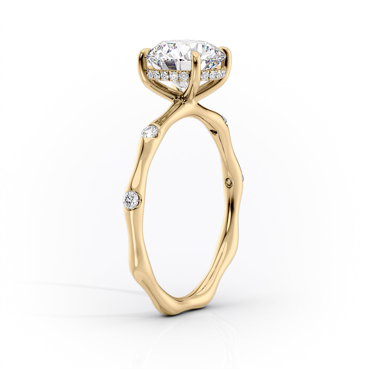 2 CT - 3 CT Pear Cut Hidden Halo Dainty Moissanite Engagement Ring