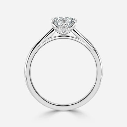 1.67 CT - 2.67 CT Round Cut Solitaire Petal Prong Moissanite Engagement Ring