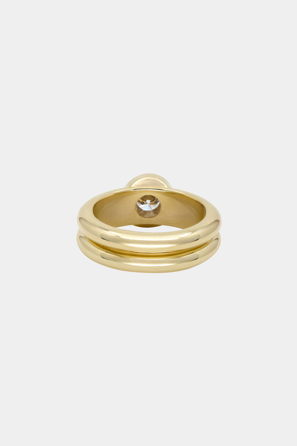 0.5 CT Round Cut Lab grown Diamond Bezel Double Band Engagement Ring