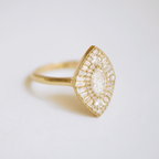 0.4 CT Marquise Cut Moissanite Marquise Shape Mosaic Engagement Ring