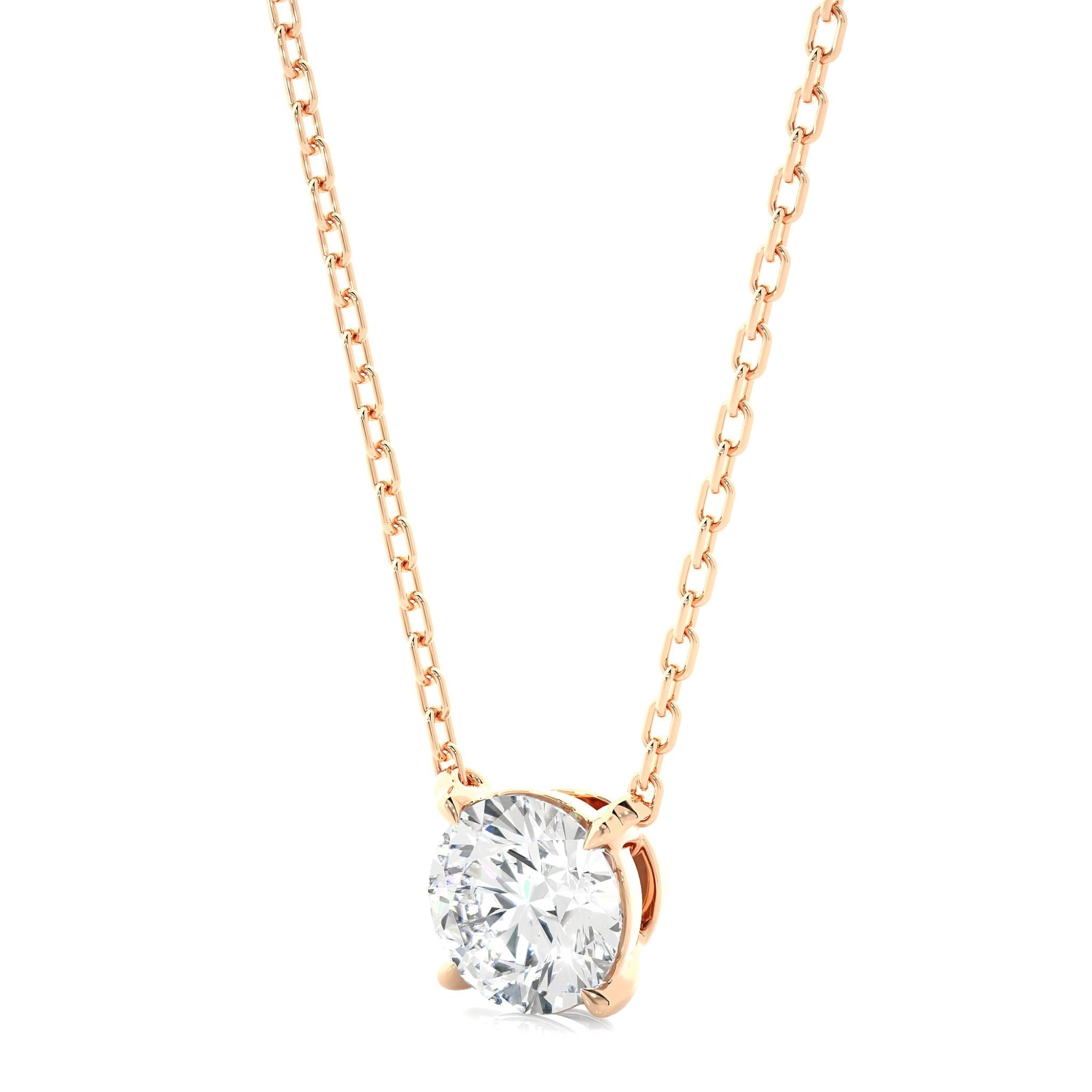 1.03 CT Round Cut Moissanite Diamond Solitaire Pendant Necklace