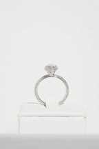 1.5 CT - 2.5 CT Oval Cut Halo & Pave Moissanite Engagement Ring