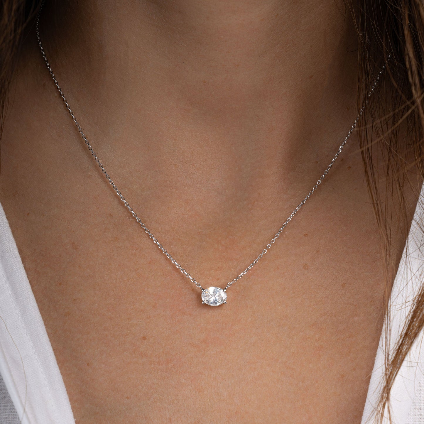 1.32 CT Oval Cut Moissanite Diamond Solitaire Pendant Necklace