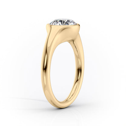 2 CT - 3 CT Oval Cut Flush Setting Moissanite Engagement Ring