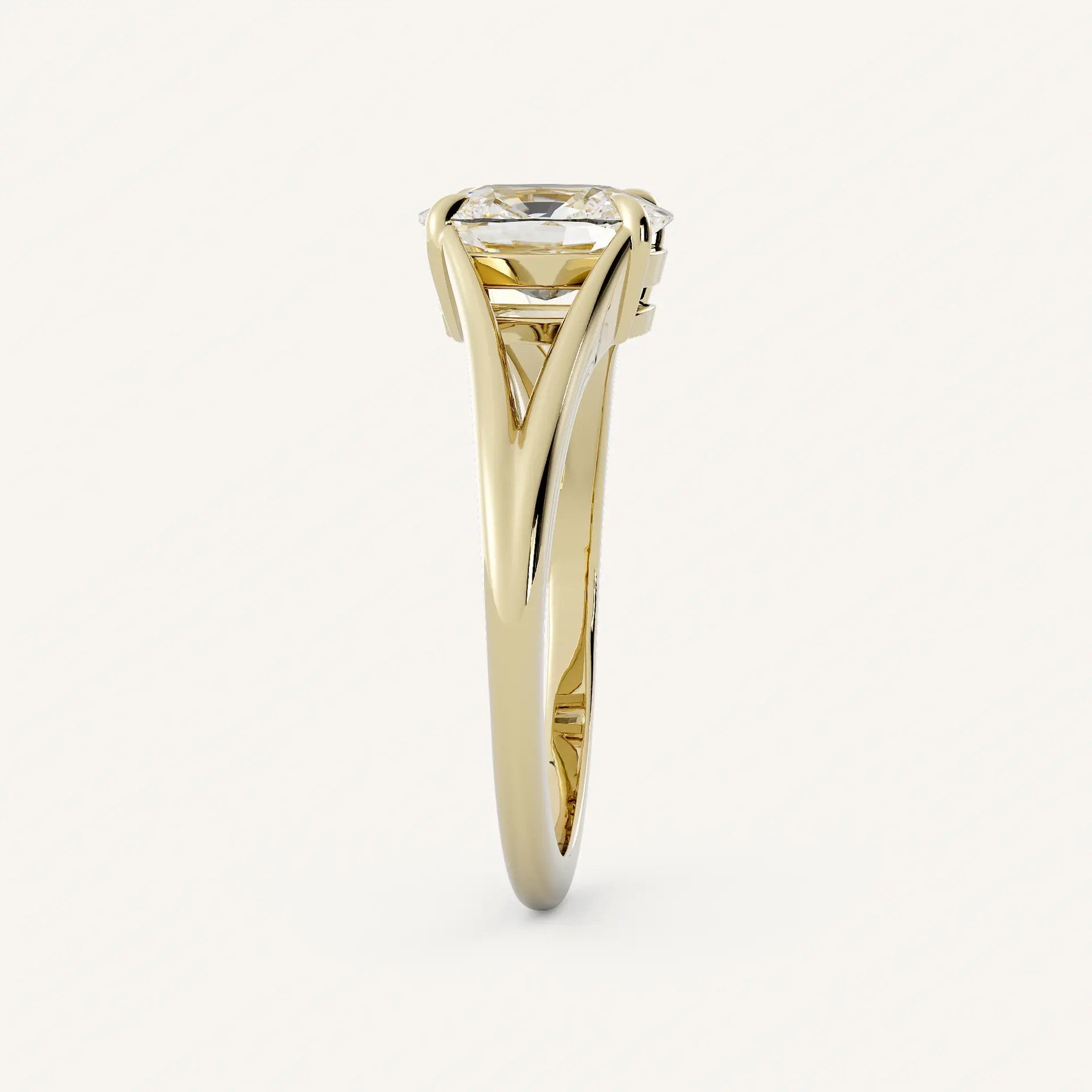 1 CT - 2 CT Oval Cut Lab grown Diamond Split Shank Solitaire Engagement Ring