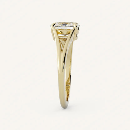 1 CT - 2 CT Oval Cut Lab grown Diamond Split Shank Solitaire Engagement Ring