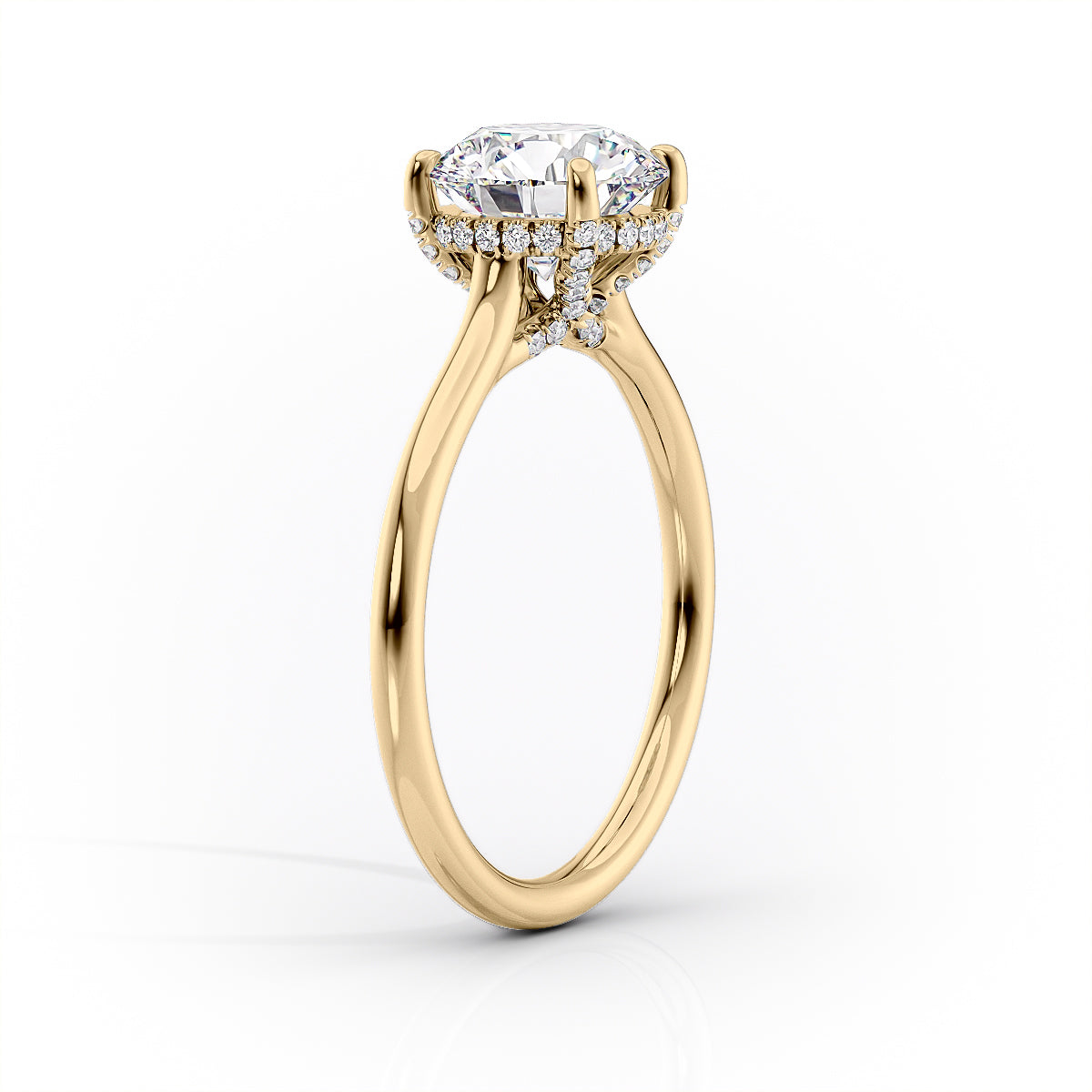 2 CT - 3 CT Asscher Cut Hidden Halo Moissanite Engagement Ring