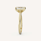 1 CT - 3 CT Emerald Cut Lab grown Diamond Solitaire Cathedral Setting Engagement Ring