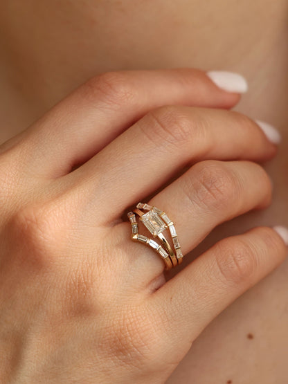 1 CT - 3 CT East-West Radiant Cut Lab grown Diamond Solitaire Engagement Ring