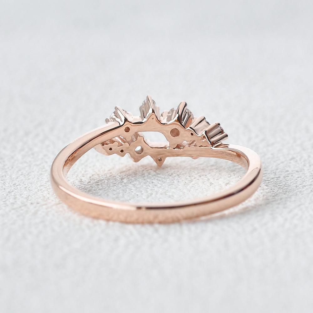 0.25 TCW Round Moissanite Cluster Wedding Band