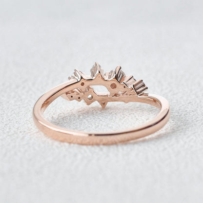 0.25 TCW Round Moissanite Cluster Wedding Band