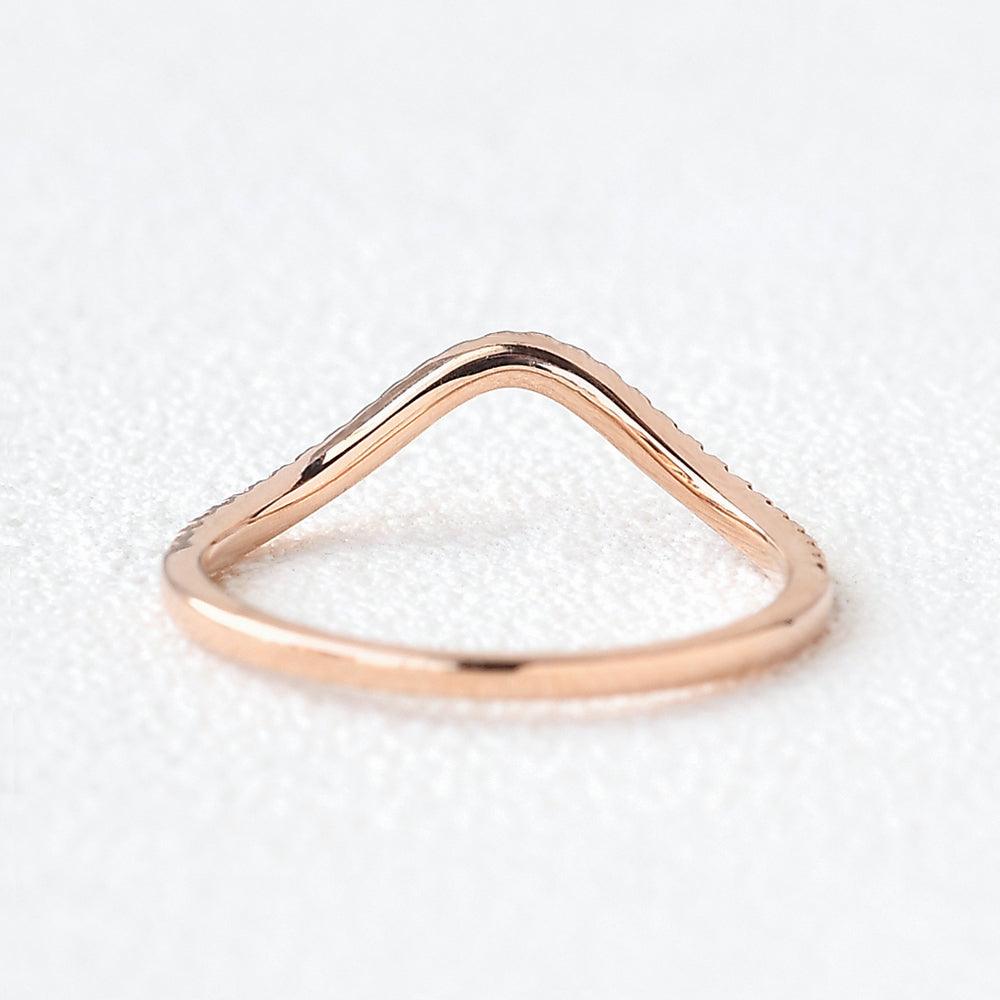 0.15 TCW Round Moissanite Half Eternity Curved Wedding Band