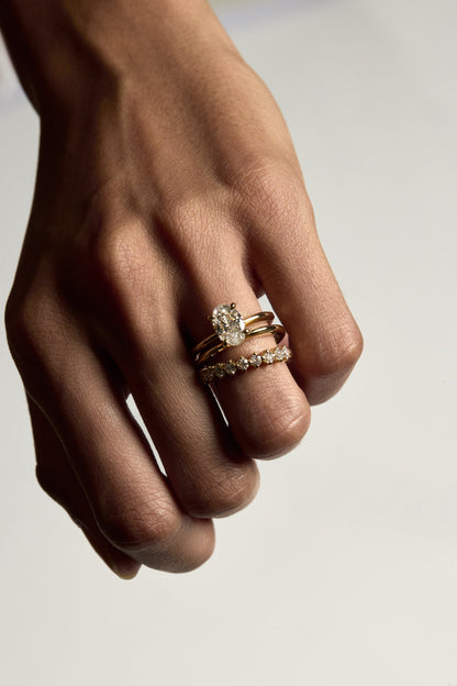 1.2 CT - 2.2 CT Oval Cut Lab grown Diamond Solitaire Engagement Ring