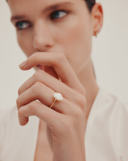 1.03 CT - 3.03 CT Oval Cut Lab grown Diamond Solitaire Engagement Ring