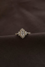 0.5 CT - 1 CT Marquise Cut Lab grown Diamond Halo & Pave Setting Engagement Ring