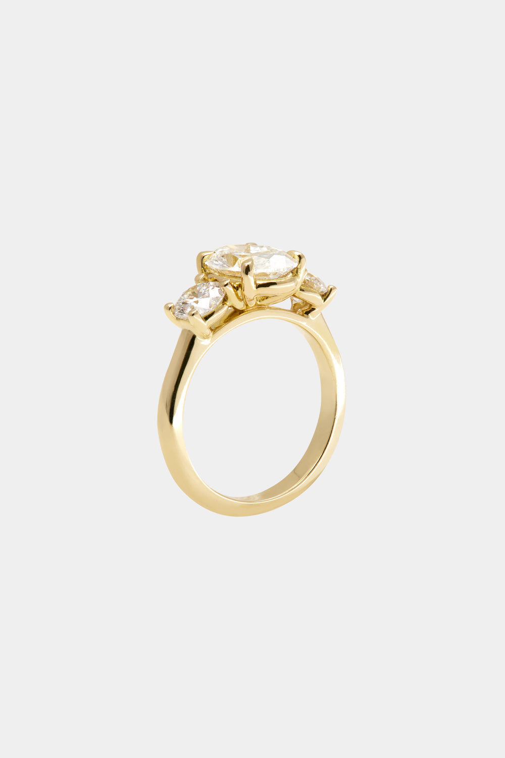 1.3 CT - 2.3 CT Oval Cut Lab grown Diamond Three Stone Engagement Ring