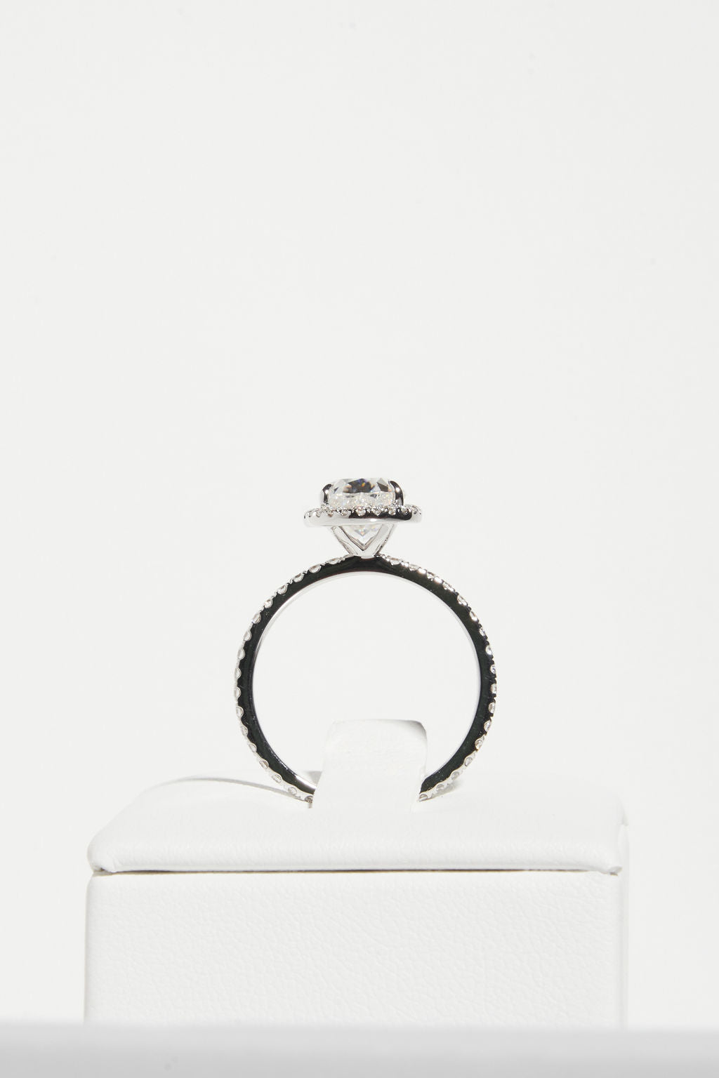 1 CT - 2 CT Pear Cut Halo & Pave Moissanite Engagement Ring