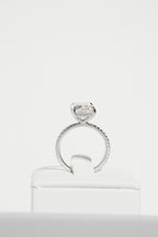 2.5 CT - 3.5 CT Emerald Cut Hidden Halo & Pave Moissanite Engagement Ring