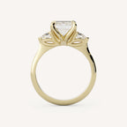 1.82 CT - 2.82 CT Emerald Cut Lab grown Diamond Three Stone Engagement Ring