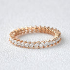 0.7 TCW Marquise Moissanite Full Eternity Wedding Band