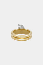 1.59 CT Pear Cut Lab grown Diamond Double Band Engagement Ring