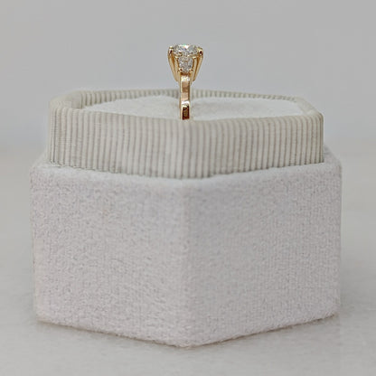 1 CT Elongated Cushion Cut Three Stone Moissanite Engagement Ring