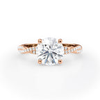 2 CT Round Cut Twisted Pave Moissanite Engagement Ring