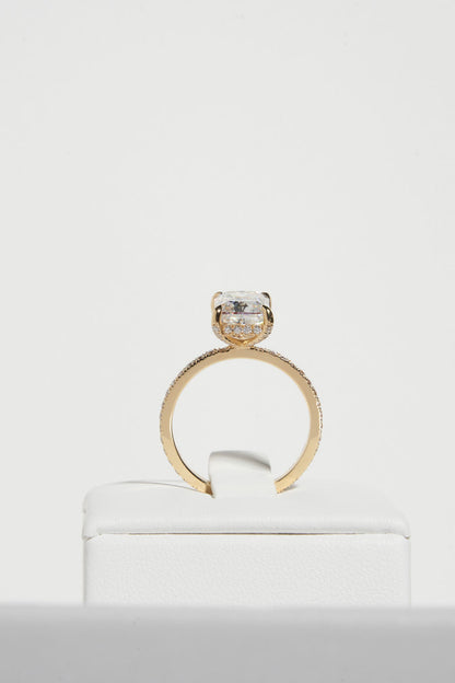 2 CT - 3 CT Radiant Cut Hidden Halo & Pave Moissanite Engagement Ring