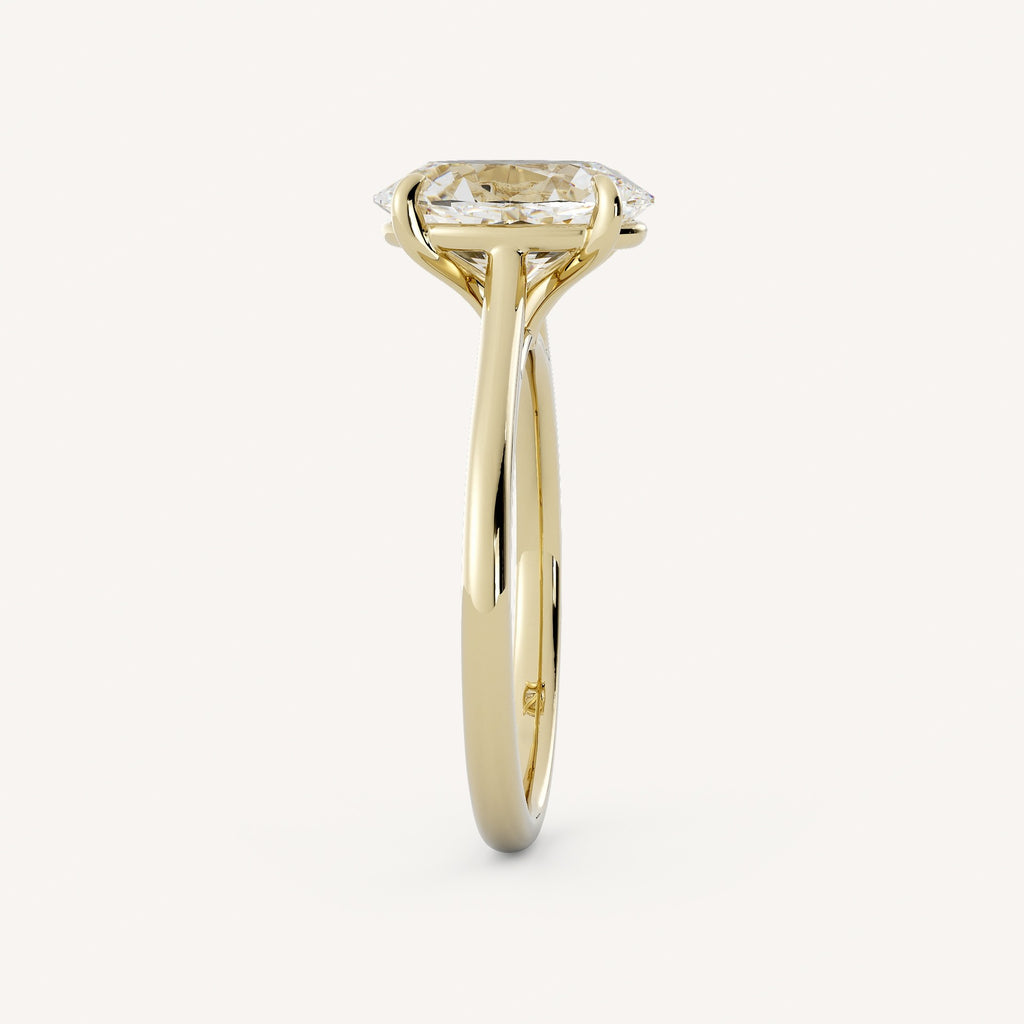 1 CT - 3 CT Elongated Oval Cut Lab grown Diamond Solitaire Engagement Ring