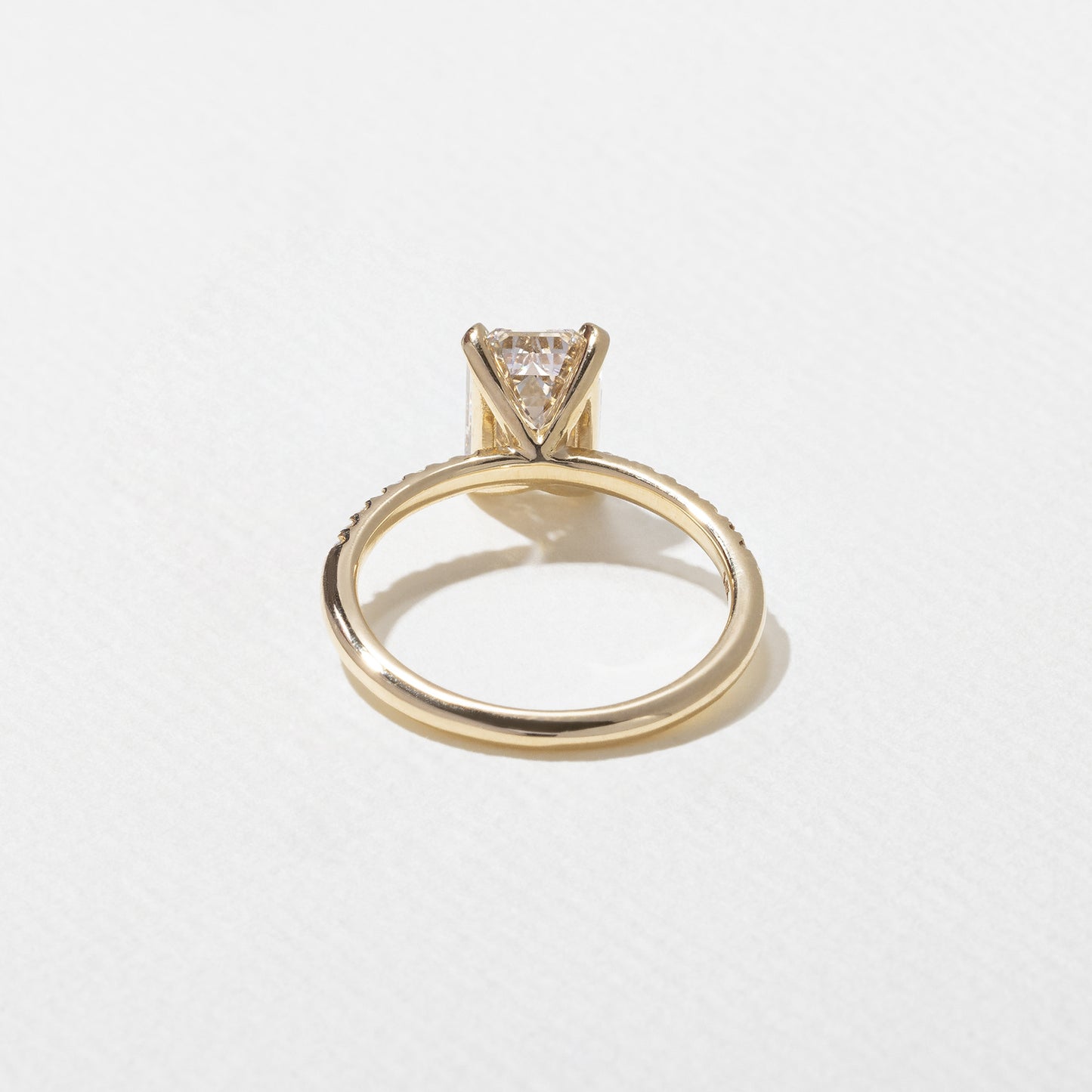 1.82 CT - 2.82 CT Emerald Cut Lab grown Diamond Pave Engagement Ring