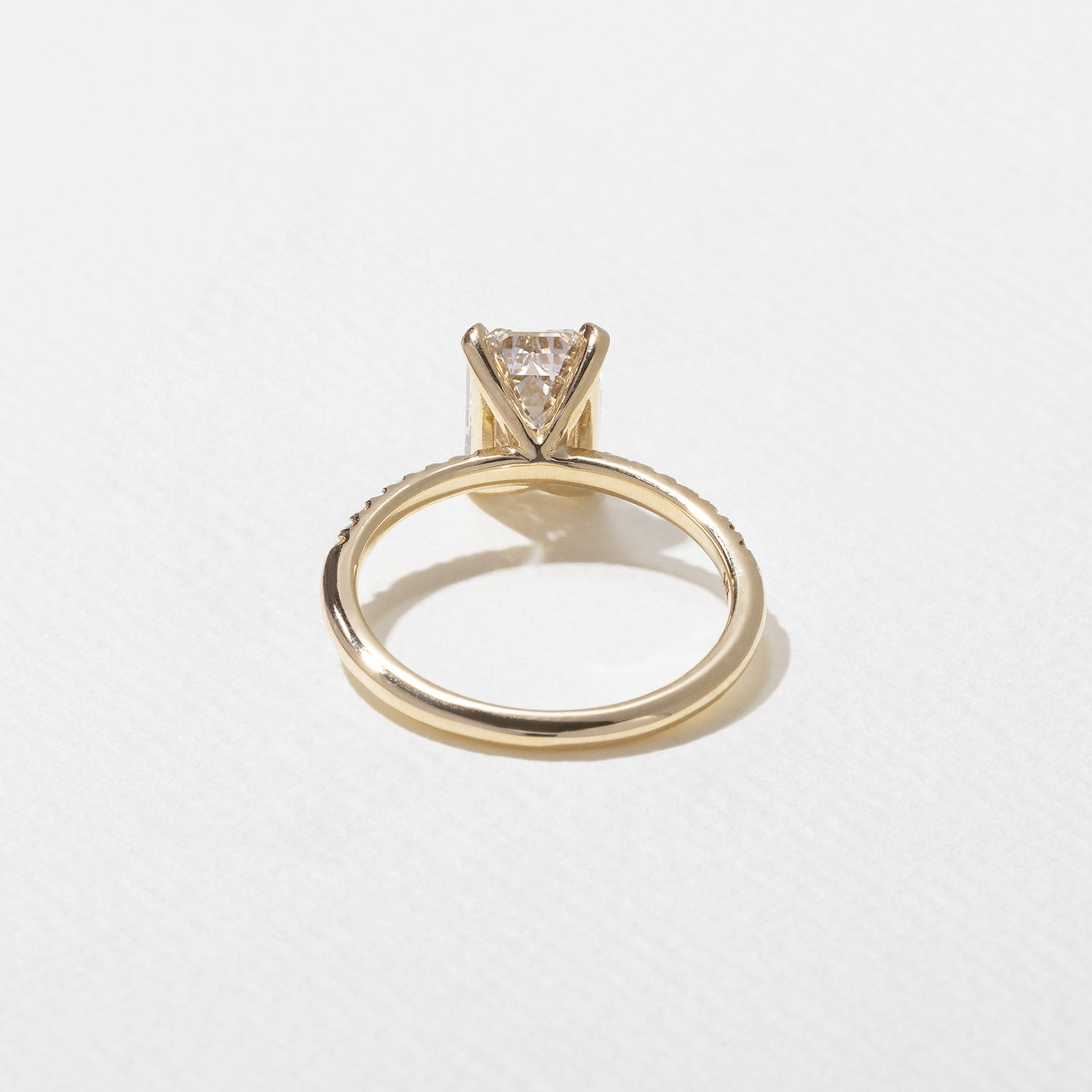 1.82 CT - 2.82 CT Emerald Cut Lab grown Diamond Pave Engagement Ring