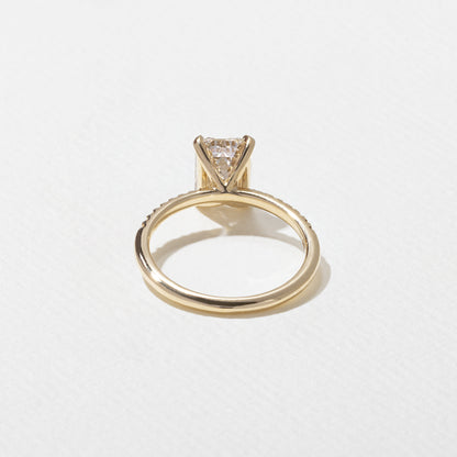 1.82 CT - 2.82 CT Emerald Cut Lab grown Diamond Pave Engagement Ring