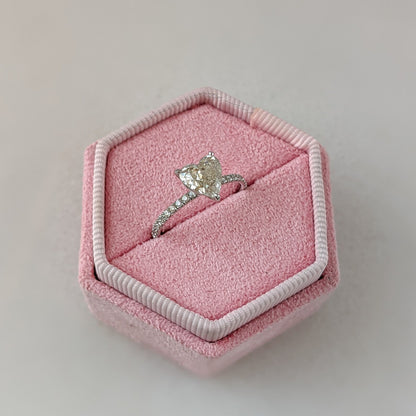 1 CT Heart Cut Pave Moissanite Engagement Ring
